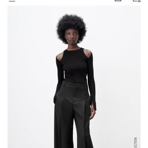 Zara cold shoulder knit top